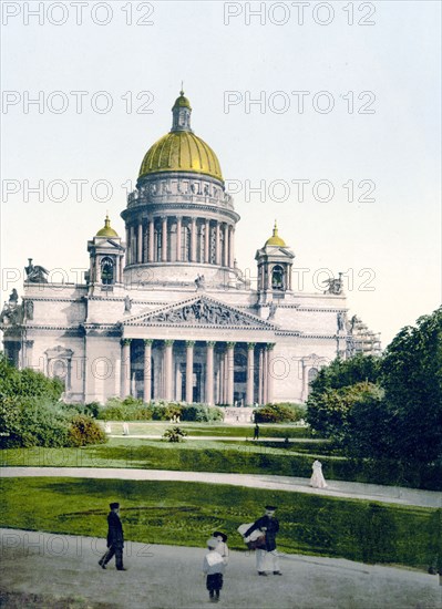 The Isaac Cathedral from Alexander's Garden, St. Petersburg, Russia ca. 1890-1900