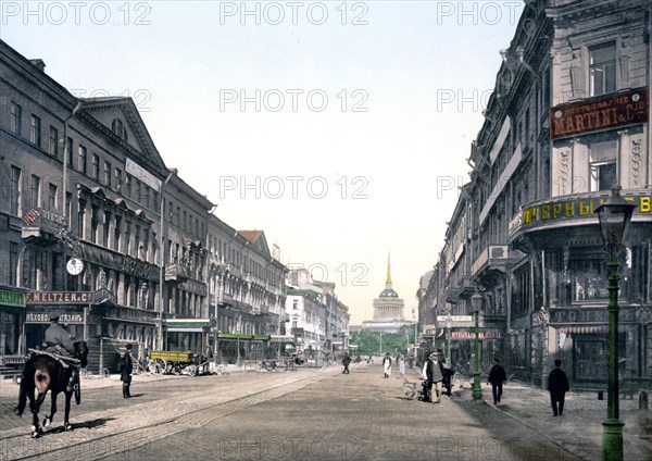 The Newsky, (i.e., Nevskii), prospekt and the Admiralty, St. Petersburg, Russia ca. 1890-1900