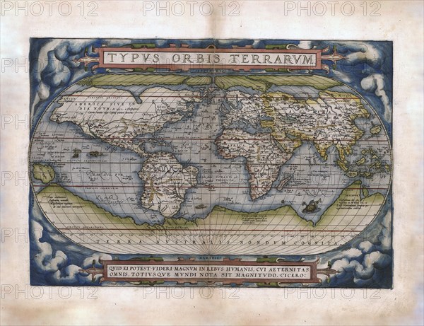 Abraham Ortelius - First World Atlas ca. 1570 - Theatrvm orbis terrarvm. - Orbis terrarvm