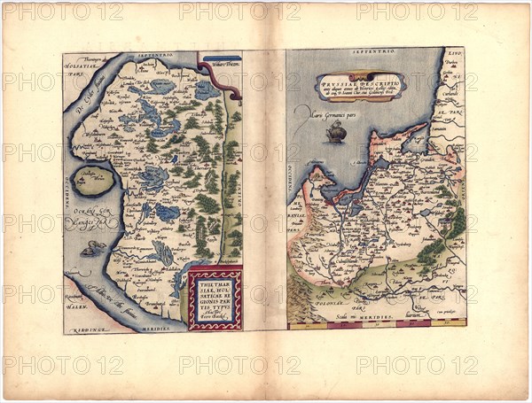 Abraham Ortelius - First World Atlas ca. 1570 - Thietmarsia. Prvssia