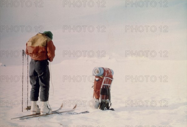 June 1974 - Skier on Harding Ice Field