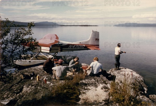 August 1972 - Fishing party from Brooks Camp, Katmai National Monument, Alaska