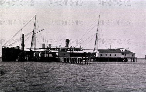 North end of the disinfecting wharves at the quarantine station on Blackbeard Island, Georgia ca. 1895