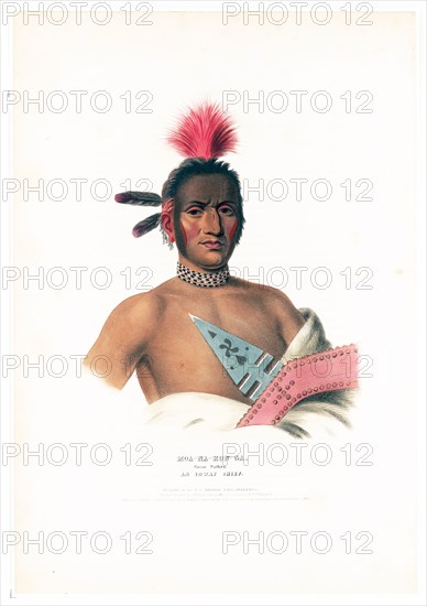 19th Century Native American prints - Moa-Na-Hon-Ga. Great Walker. An Ioway chief ca. 1837