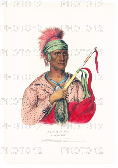19th Century Native American prints - Ne-O-Mon-Ne, an Ioway chief ca. 1838