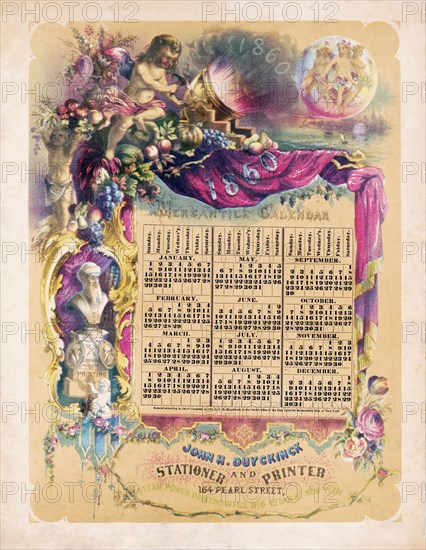 Mercantile calendar ca. 1859