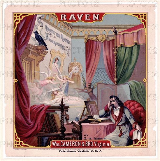 Raven print - tobacco advertisement ca. 1870