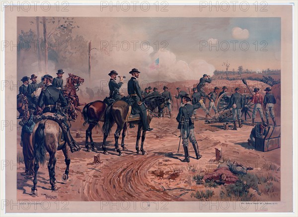 Siege of Atlanta lithograph ca. 1888