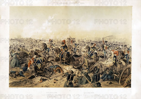 L'Affaire d'orient 1854. 20, Balaklava. Charge heroique des Hussards Anglais 25 Octobre 1854 Balaklava. Heroic charge by the English Hussars 25 October 1854