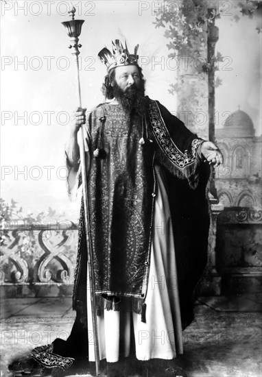 Herod (R. Lang) in passion play, Oberammergau, Germany ca 1900