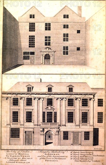 The City of London, Lying-in Hospital for Married Women at Shaftsbury House in Aldersgate Street ca. 1750s