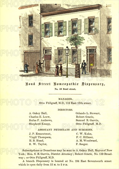 Bond Street Homeopathic Dispensary ca. 1868