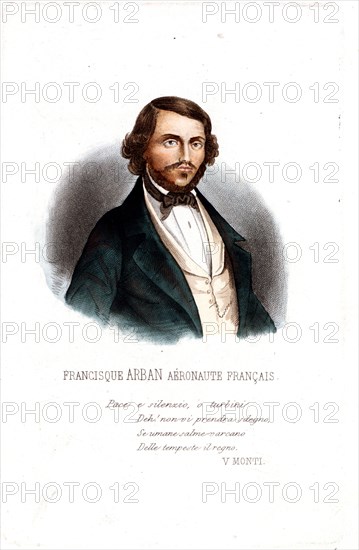 Half-length portrait of French balloonist, Francesco Arban. - Francisque Arban, aéronaute franc?ais 1830-1850