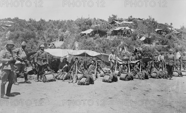 Ottoman soldiers during the Gallipoli campaign which took place on the Gallipoli Peninsula in the Ottoman Empire ca. 1915 - 1916