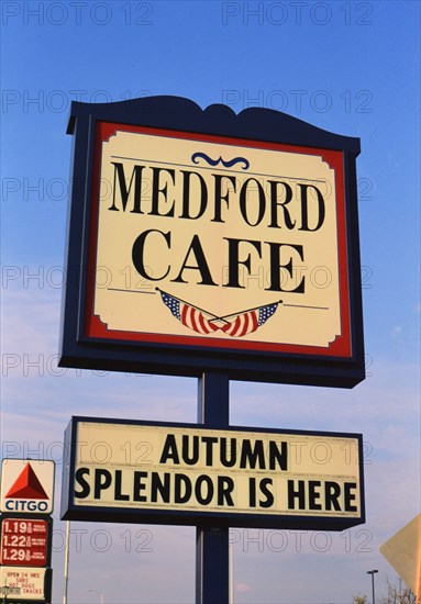 Signage: Medford Cafe sign in Medford Wisconsin ca. 1994