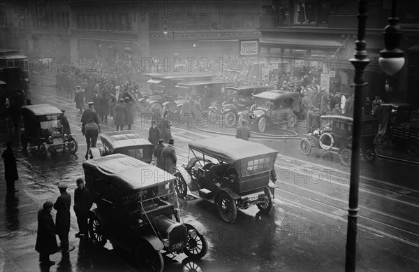 Aftermath of a fire in a New York City subway tunnel which took place near West 55th Street and Broadway, January 6, 1915