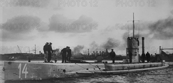 German U-14 submarine which served in World War I ca. 1914