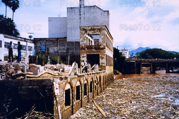 Flood damage along the Choluteca River caused by Hurricane Mitch - Tegucigalpa Honduras ca. November 1998