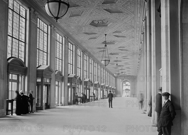 Main Corridor - Pennsylvania Terminal Post Office (General Post Office Building), now called the James A. Farley Building, located at 421 Eighth Avenue, New York City ca. 1914-1915