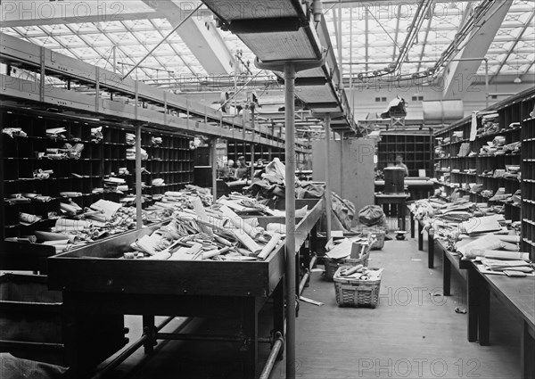Unsorted mail at the Pennsylvania Terminal Post Office (General Post Office Building), now called the James A. Farley Building , located at 421 Eighth Avenue, New York City ca. 1914-1915