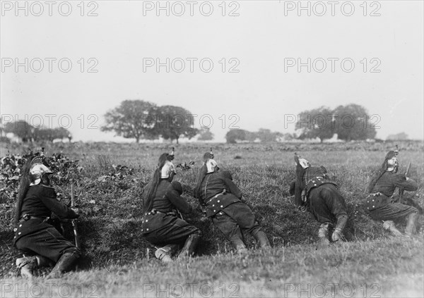 French dragoon cavalry soldiers during World War I ca. 1914-1915