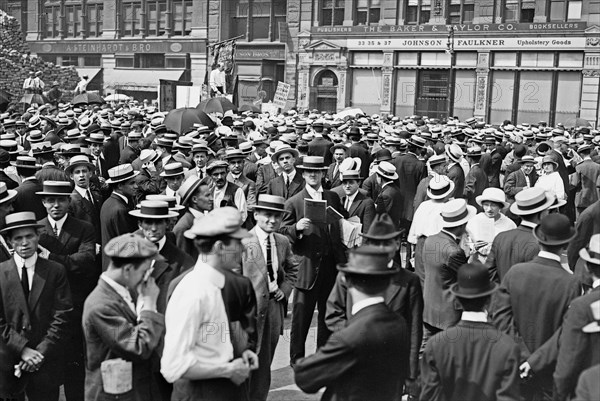 Socialist anti-war rally against World War I in Union Square, New York City ca. August 1914