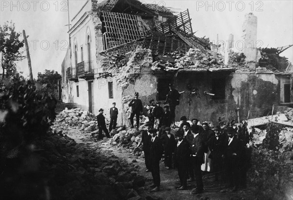 House in Linero, Italy damaged by a violent earthquake on May 8, 1914