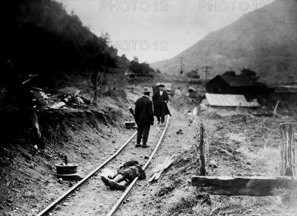 Colorado Coalfield Miners Strike of 1913-1914 - Slain miner & one of his fighting comrades ca. 1914