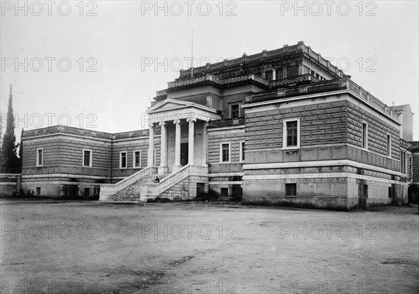 Old Parliament House which served the Greek Parliament from 1875 to 1935, located at 11 Stadiou Street, Athens, Greece ca. 1912