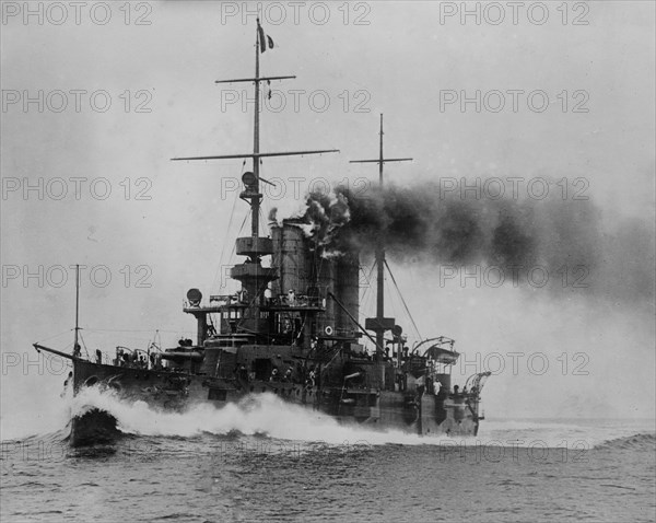 The Austrian battleship Erzherzog Ferdinand Max underway ca. December 1912