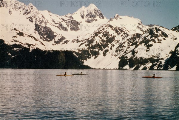 June 1975 - Aialik Bay, Bear Cove, Kayakers, Alaska