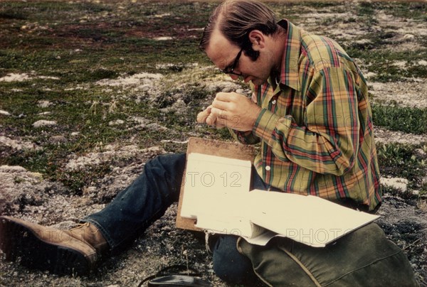 July 29, 1972 - Researcher botanizing, Katmai National Monument, Alaska