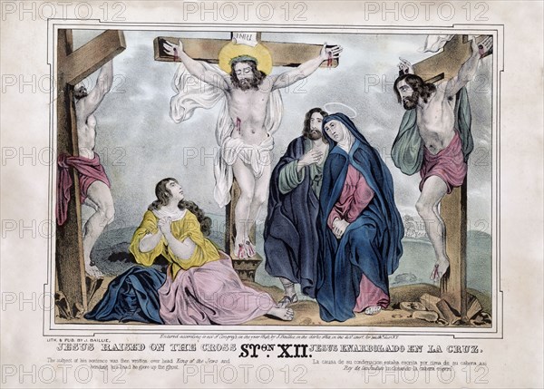Jesus raised on the cross ca. 1846
