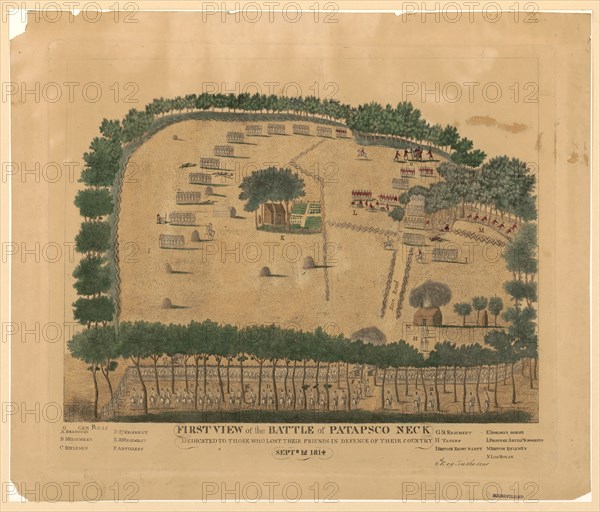 First view of the battle of Patapsco Neck dedicated to those who lost their friends in defence of their country, Septr. 12, 1814