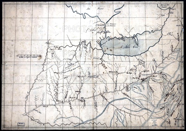 Vintage Maps / Antique Maps - A trader's map of the Ohio country before 1753