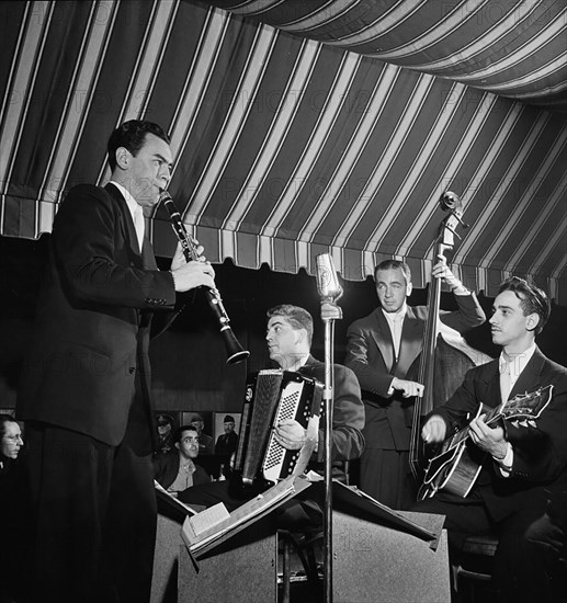 Portrait of Abe Most, Pete Ponti, Sid Jacobs, and Jimmy Norton, Hickory House, New York, N.Y., ca. June 1947