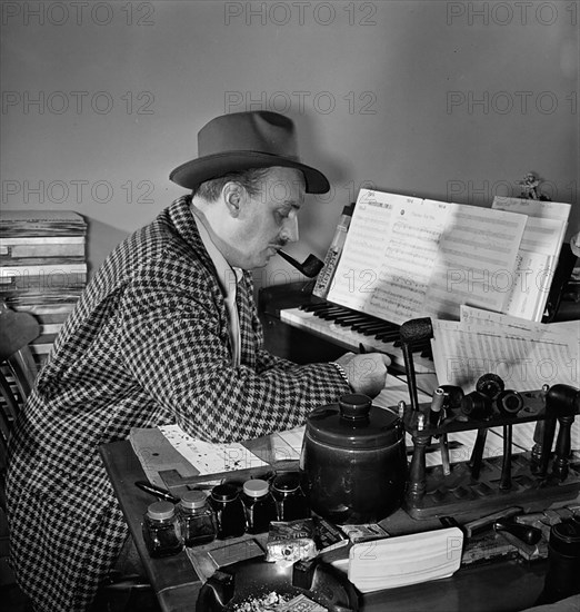 Portrait of Brick Fleagle in his home, between 1946 and 1948