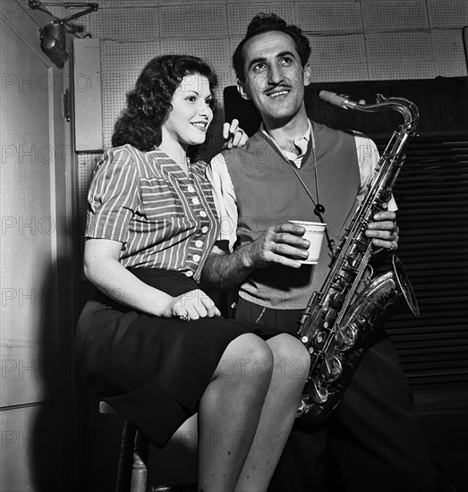 Portrait of Charlie Ventura and Lilyann Carol, National studio, New York, N.Y., ca. Oct. 1946