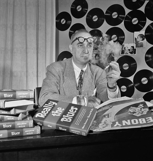 Portrait of Mezz Mezzrow in his office, New York, N.Y., ca. Nov. 1946