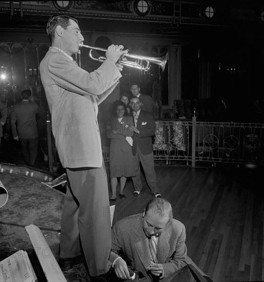 Portrait of Ray Anthony playing trumpet, ca. Aug. 1947