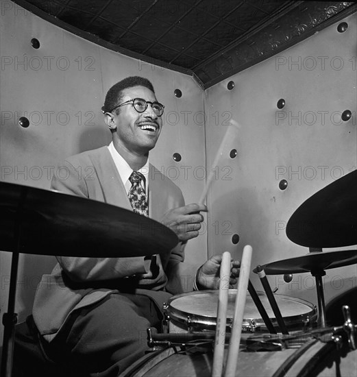 Portrait of Max Roach, Three Deuces, New York, N.Y., ca. Oct. 1947