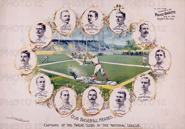 Our baseball heroes - captains of the twelve clubs in the National League ca. 1895