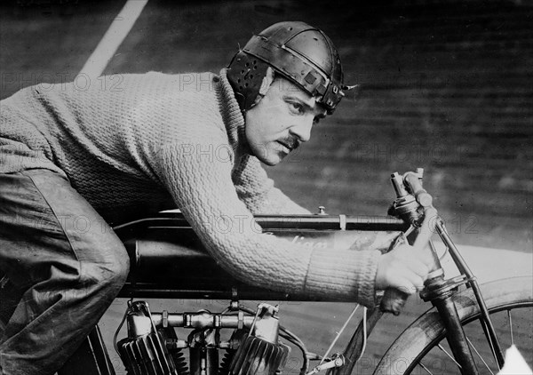 French Motorcycle Racer Andre Grapperon ca. 1910-1915