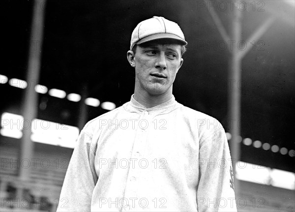 Photograph shows baseball player and pitcher Grover Cleveland (Slim) Lowdermilk (1885-1968). ca. 1911