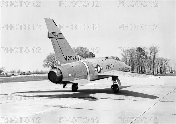 North American F-100 C airplane used in sonic boom investigation at Wallops, October 7, 1958.