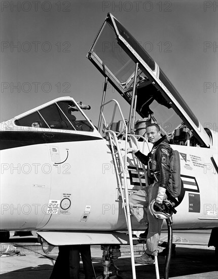 Astronaut M. Scott Carpenter in the cockpit of a T-106