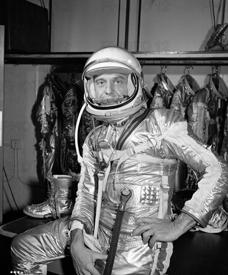 Closeup View - Astronaut Alan Shepard - Pressure Suit - Mercury-Redstone ( MR)-3 Flight