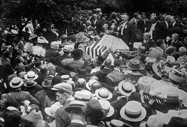 Lawyer and judge Alton Brooks Parker (1852-1926) at Indiana Governor Thomas Riley Marshall's acceptance speech to be Woodrow Wilson's running mate, Indianapolis, Indiana, August 20, 1912