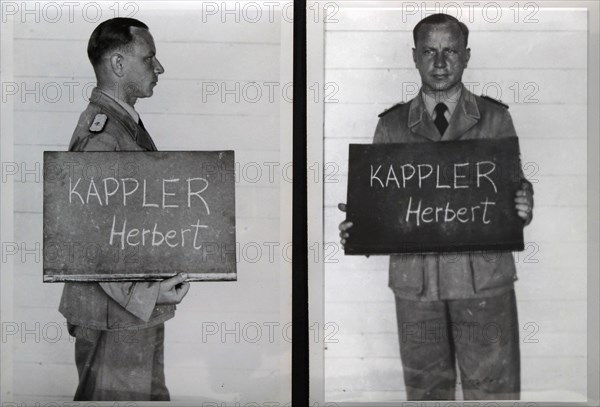 Nazi War Criminal and SS Officer Herbert Kappler, photo taken by the Allies on May 9, 1945 in Italy