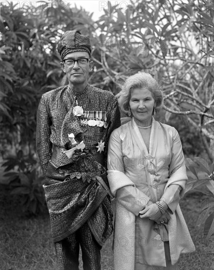 Dato Raoul Teesdale Lloyd-Dolbey and Datin Marianne Elisabeth Lloyd-Dolbey photographed in Brunei in 1967